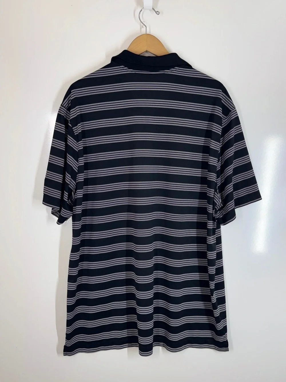 Nike Golf Tour Performance Men Striped Polo Shirt XXL Black Athletic Golf Sporty